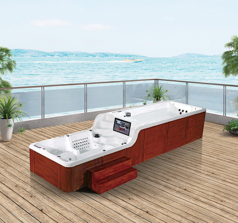 BG-6613 New popular Swimspa with New Design Decoration Stainless Steel 304 Cobra Waterfall outdoor